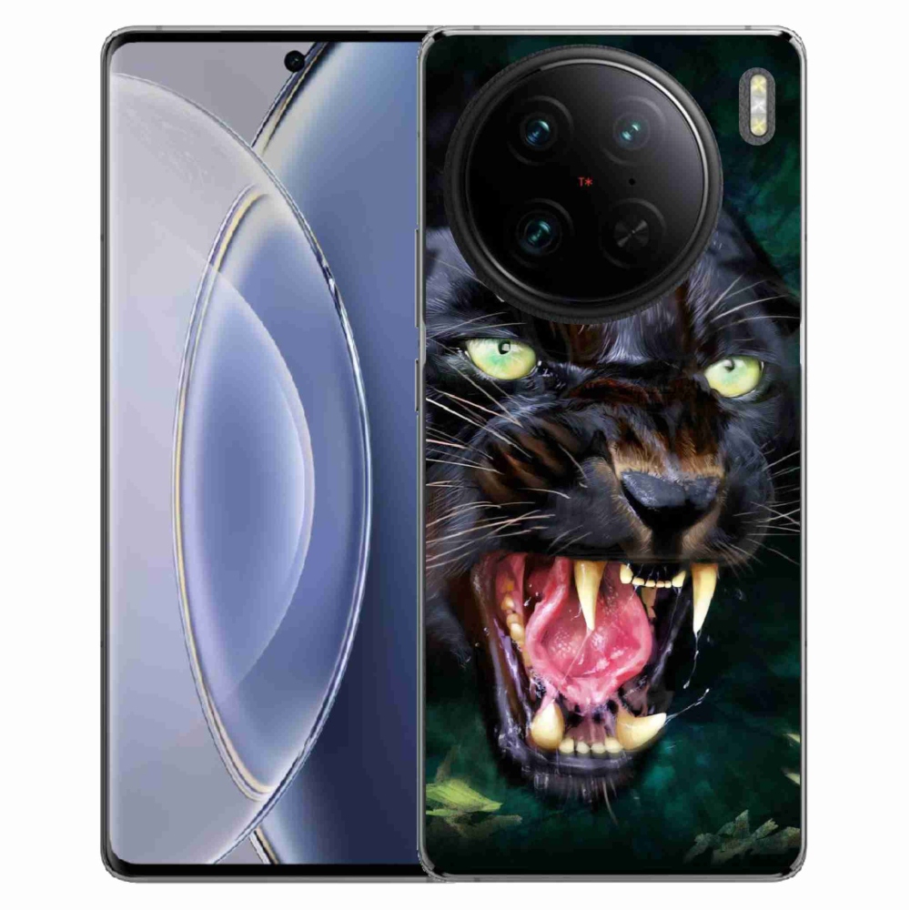 Gelový kryt mmCase na Vivo X90 Pro - rozzuřený černý panter