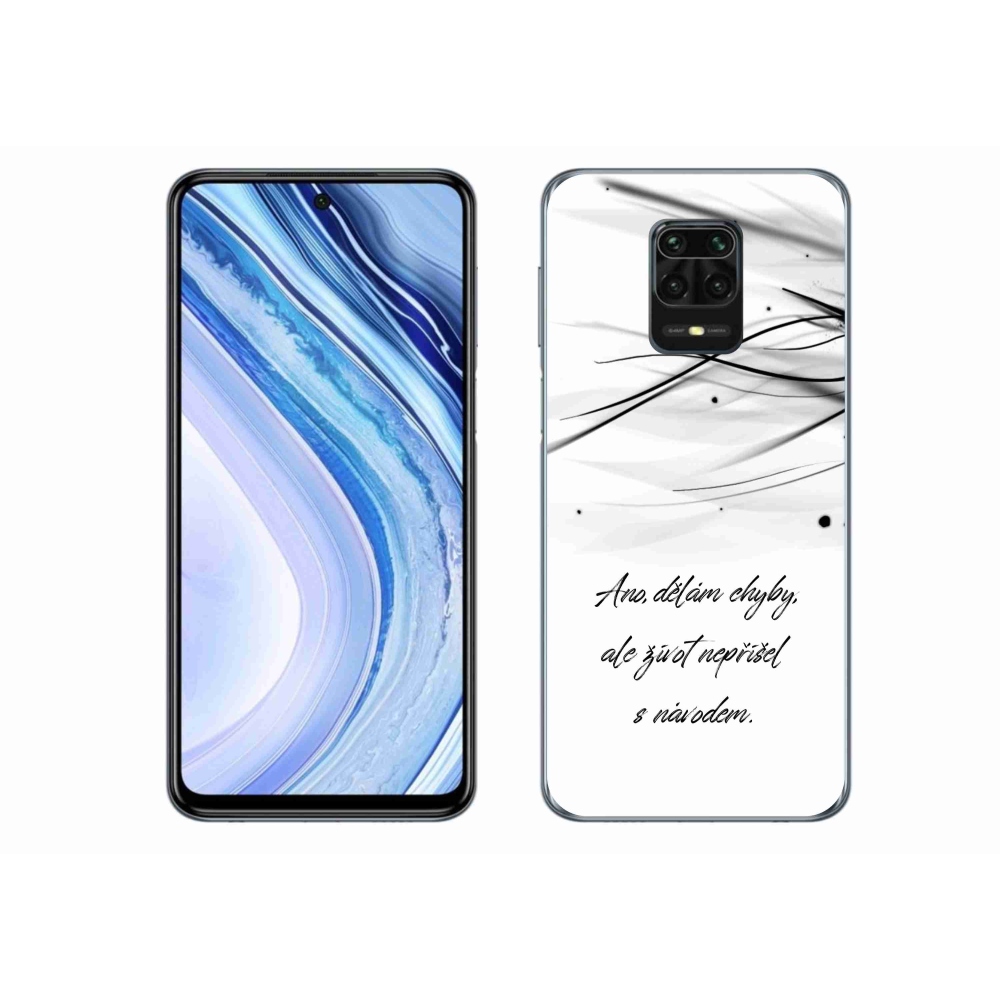 Gelový kryt mmCase na Xiaomi Redmi Note 9S - citát bílé pozadí