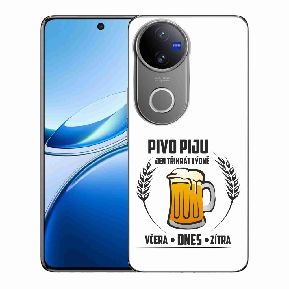 Gelový kryt mmCase na Vivo V50 5G - pivní motiv bílé pozadí