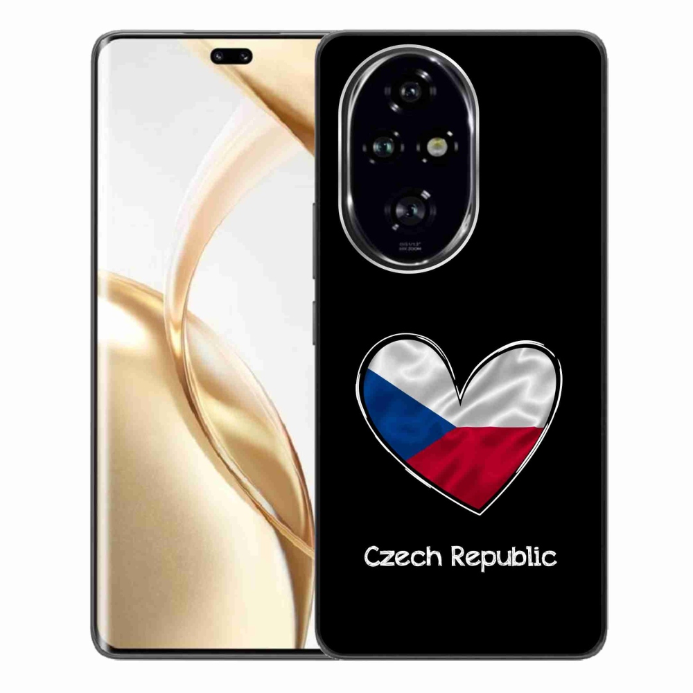 Gelový kryt mmCase na Honor 200 Pro 5G - vlajka srdce černé pozadí