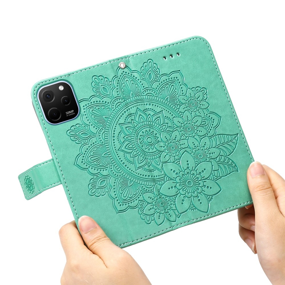 Mandala knížkové pouzdro na Huawei Nova Y61 - zelené