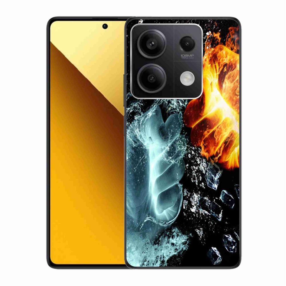 Gelový kryt mmCase na Xiaomi Redmi Note 13 5G - voda a oheň