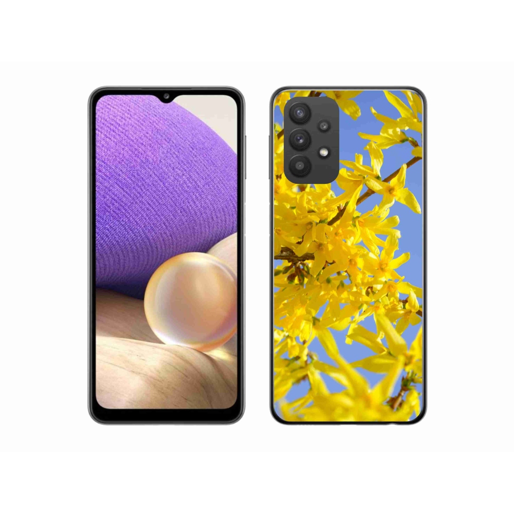 Gelový kryt mmCase na Samsung Galaxy A32 5G - žluté květy