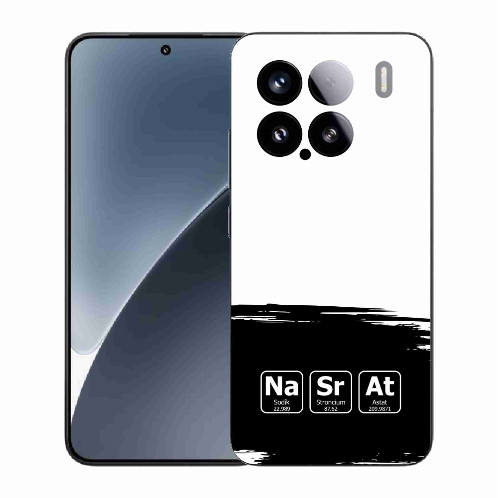 Gelový kryt mmCase na Xiaomi 15 - chemické prvky černobílé pozadí