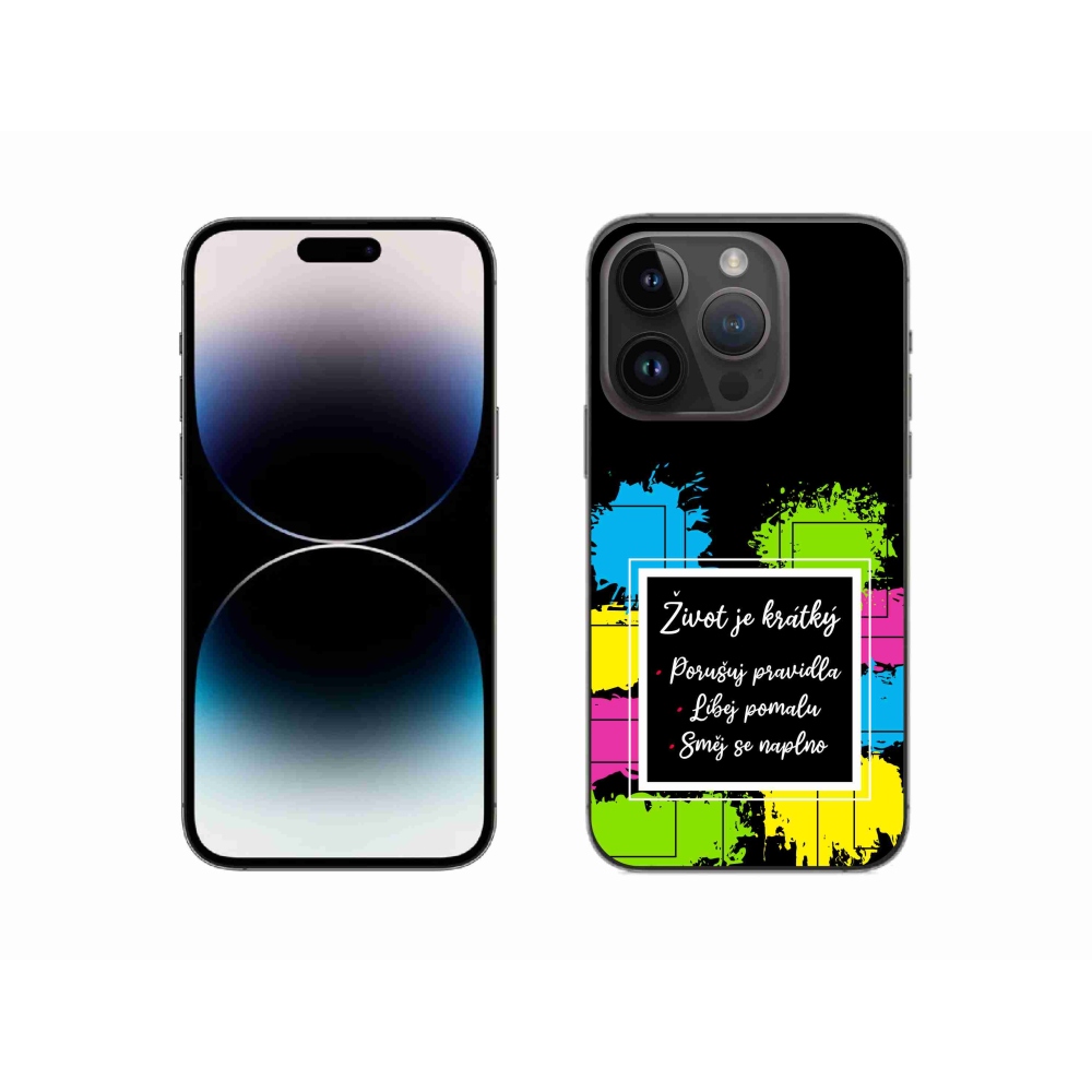 Gelový kryt mmCase na iPhone 14 Pro 6.1 - citát 5 černé pozadí
