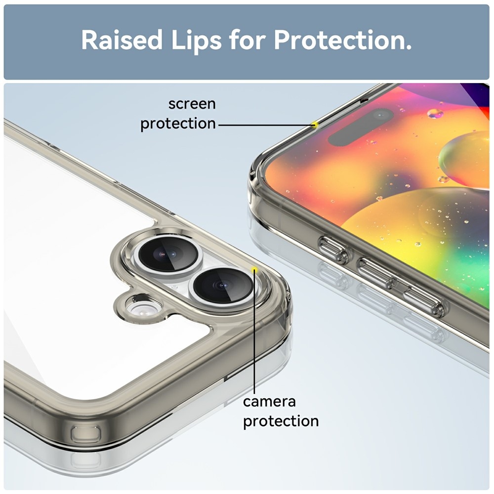 Gelový obal s pevnými zády na iPhone 17 - šedý