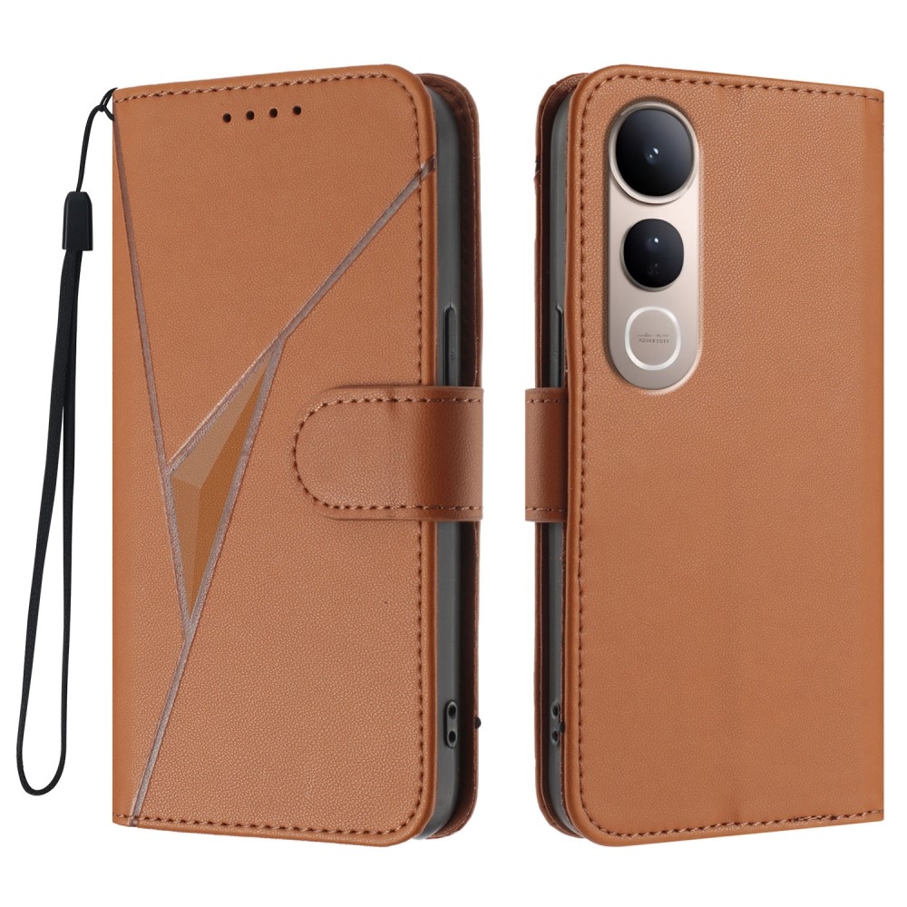 Triangles knížkové pouzdro na Vivo V50 Lite 4G/5G - hnědé