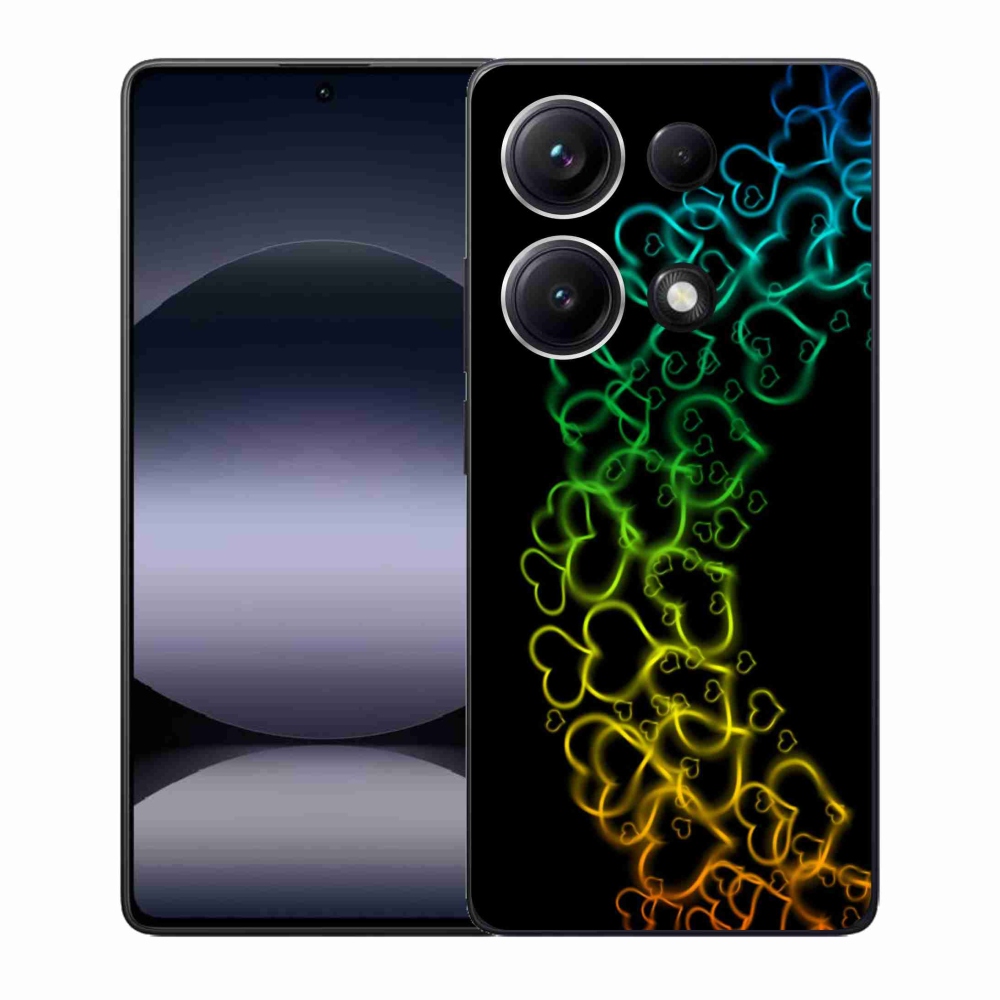 Gelový kryt mmCase na Xiaomi Redmi Note 14S - barevná srdíčka