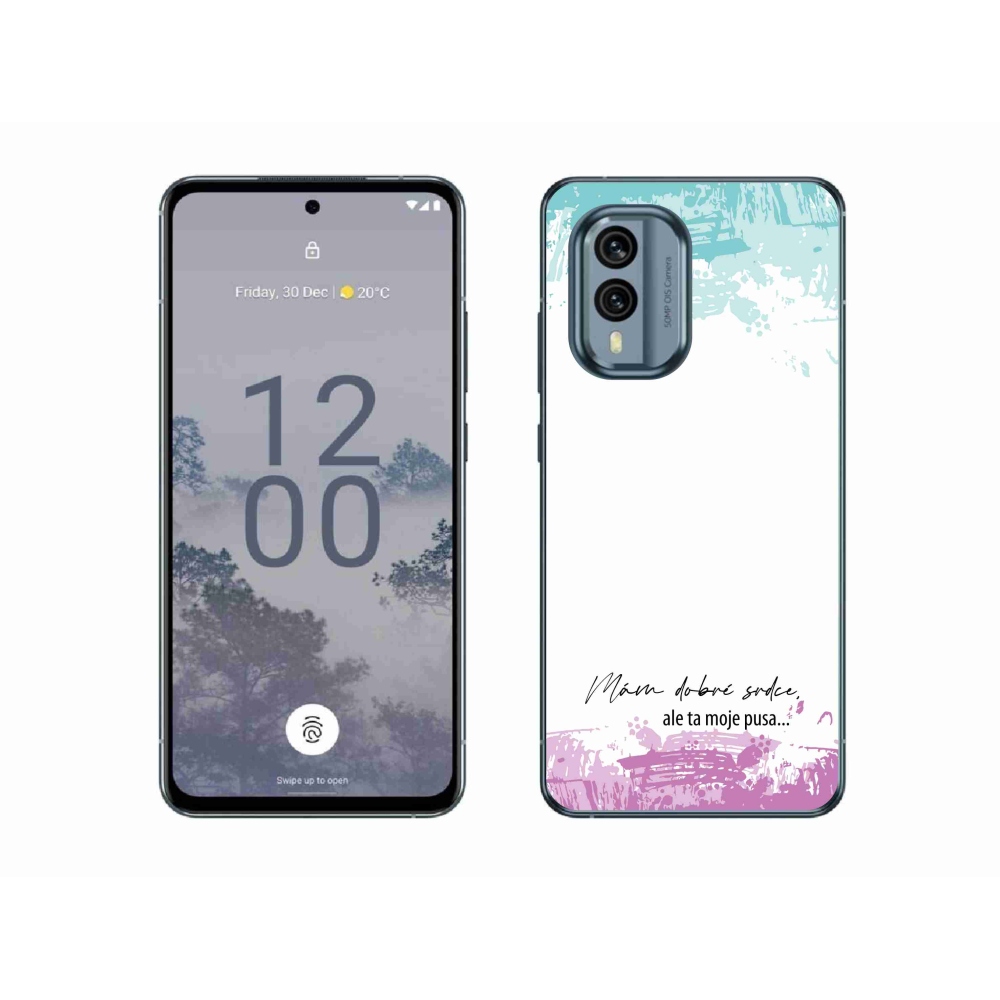 Gelový kryt mmCase na Nokia X30 5G - vtipný text 3 bílé pozadí