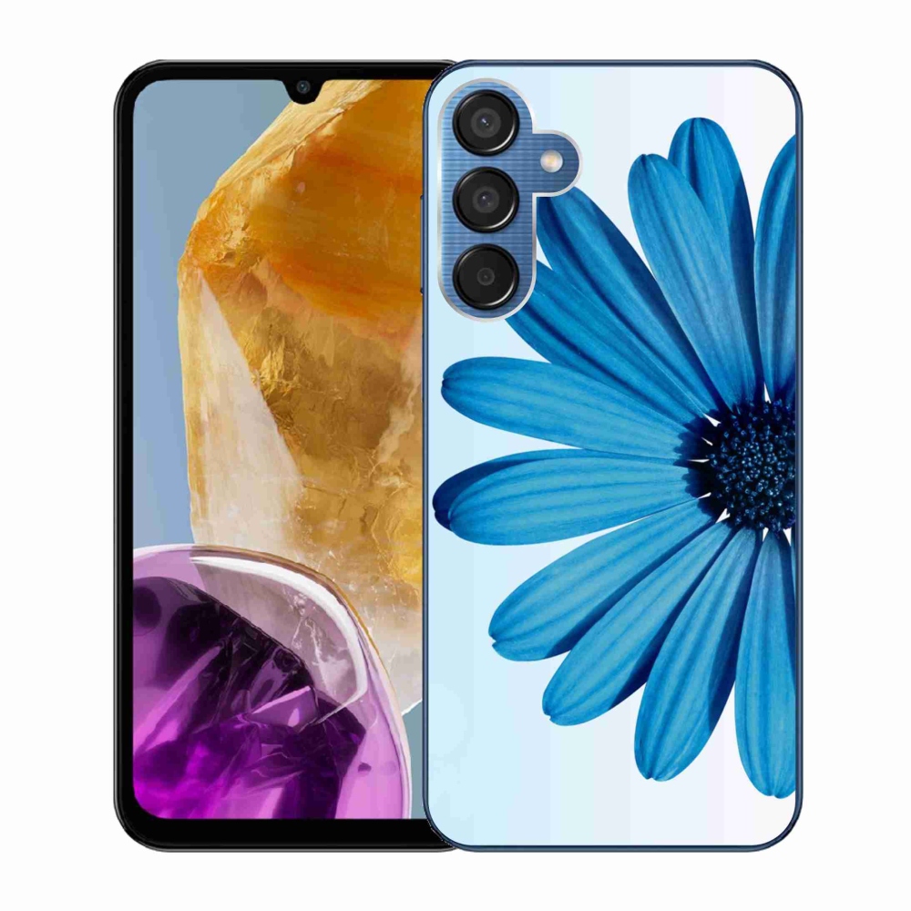 Gelový obal mmCase na Samsung Galaxy M15 5G - modrá kopretina