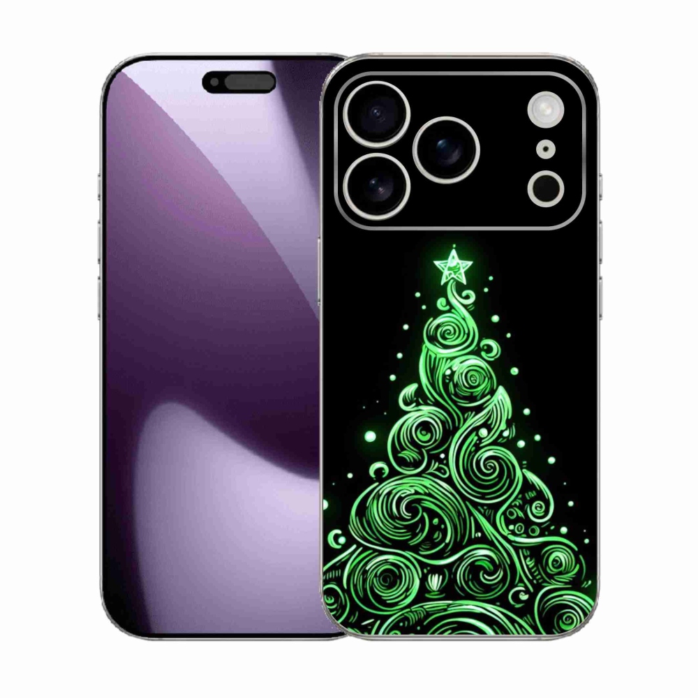 Gelový kryt mmCase na iPhone 17 Pro - neonový vánoční stromek 3