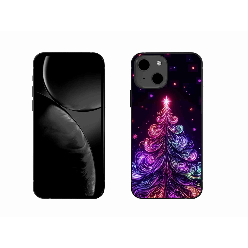 Gelový kryt mmCase na iPhone 13 6.1 - neonový vánoční stromek 1