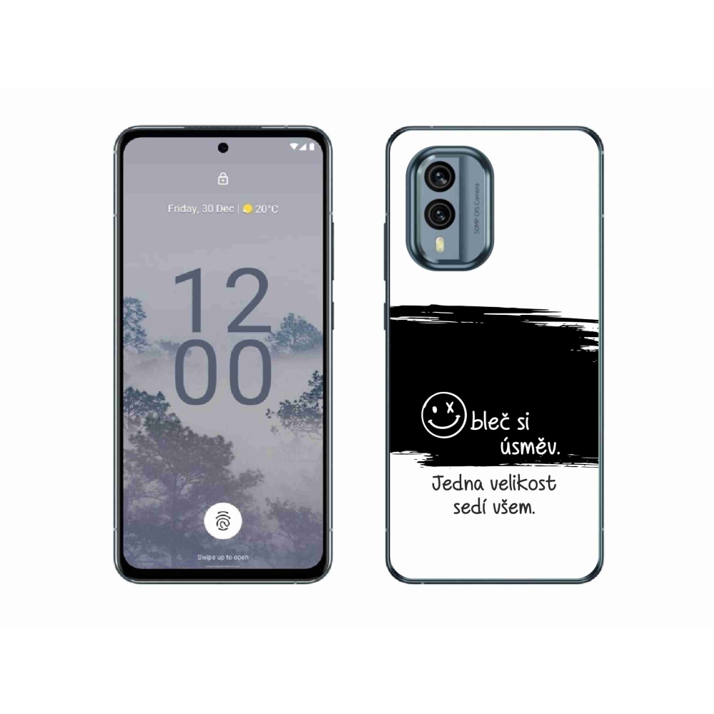 Gelový kryt mmCase na Nokia X30 5G - vtipný text 8 černobílé pozadí