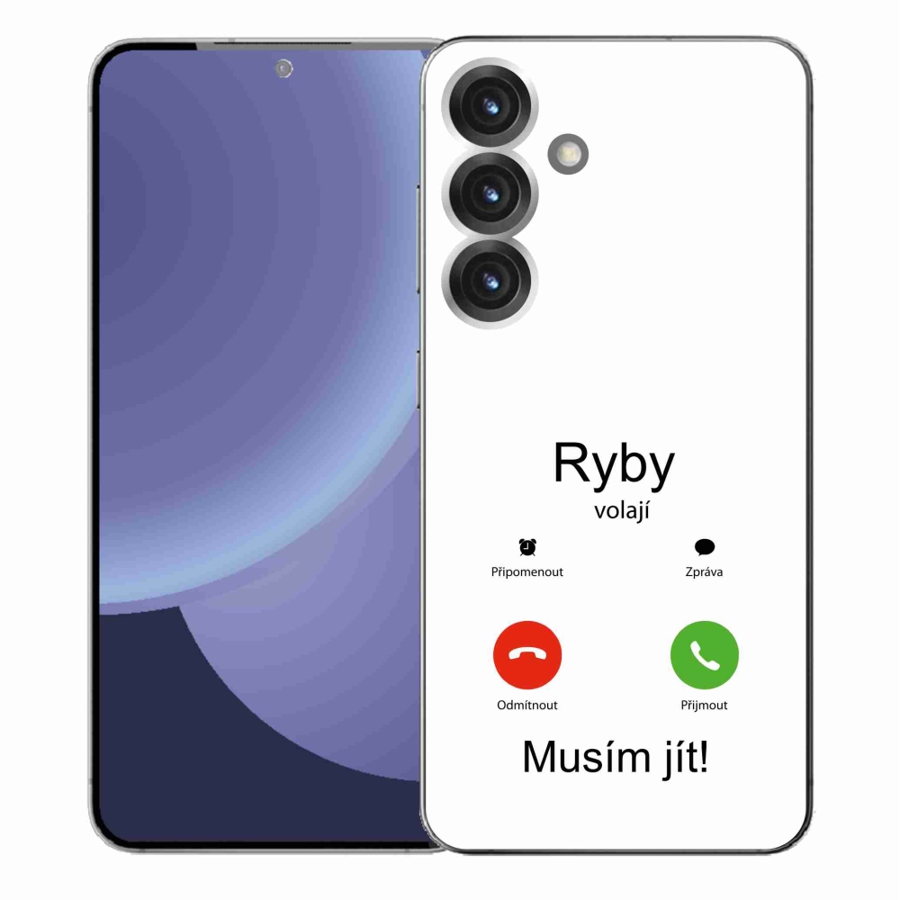 Gelový kryt mmCase na Samsung Galaxy S25+ - ryby volají bílé pozadí