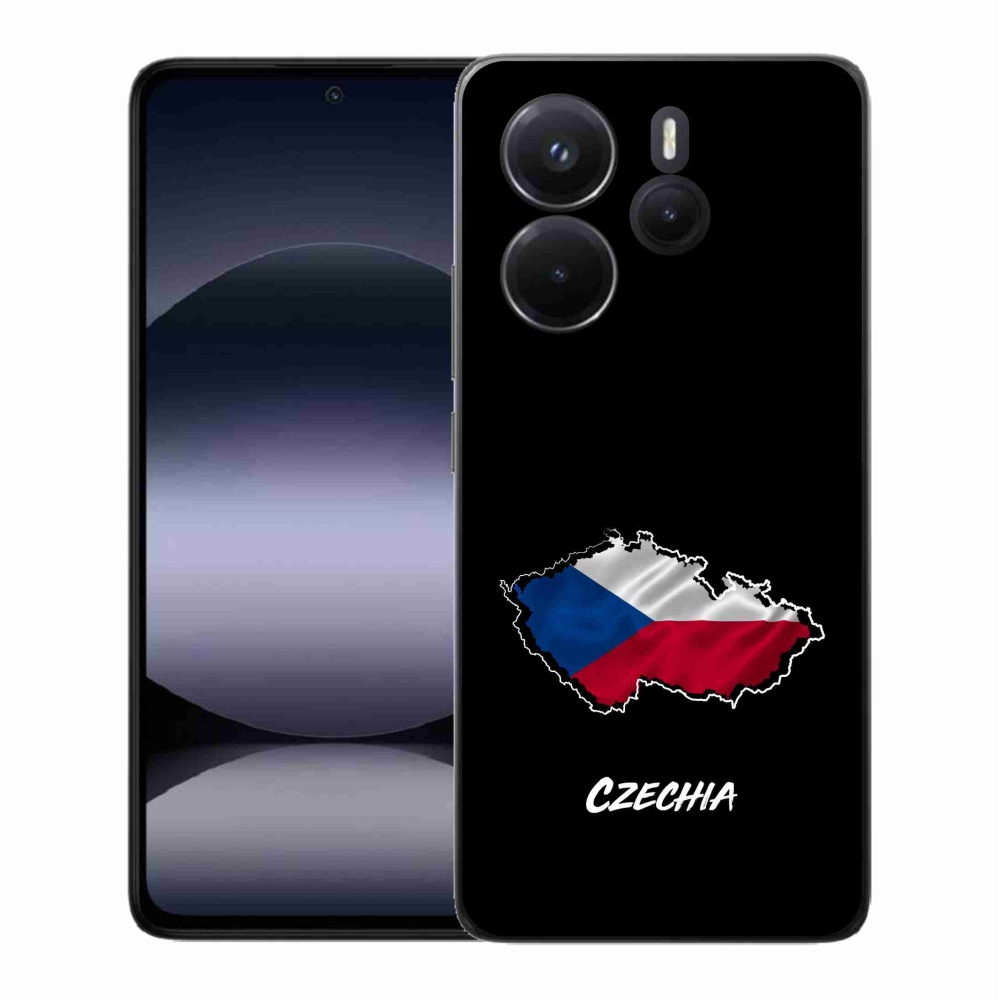 Gelový kryt mmCase na Xiaomi Redmi Note 14 - Czechia černé pozadí