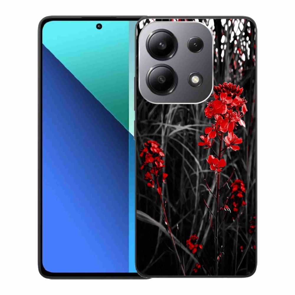 Gelový kryt mmCase na Xiaomi Redmi Note 13 - červená rostlina