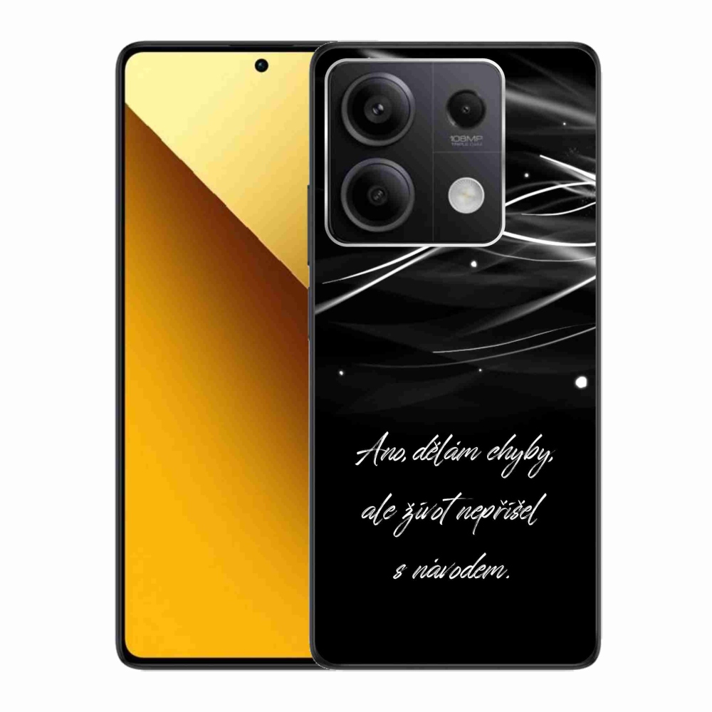 Gelový kryt mmCase na Xiaomi Redmi Note 13 5G - citát černé pozadí