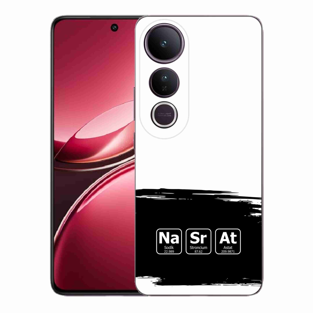 Gelový kryt mmCase na Vivo V50 Lite 4G/5G - chemické prvky černobílé pozadí