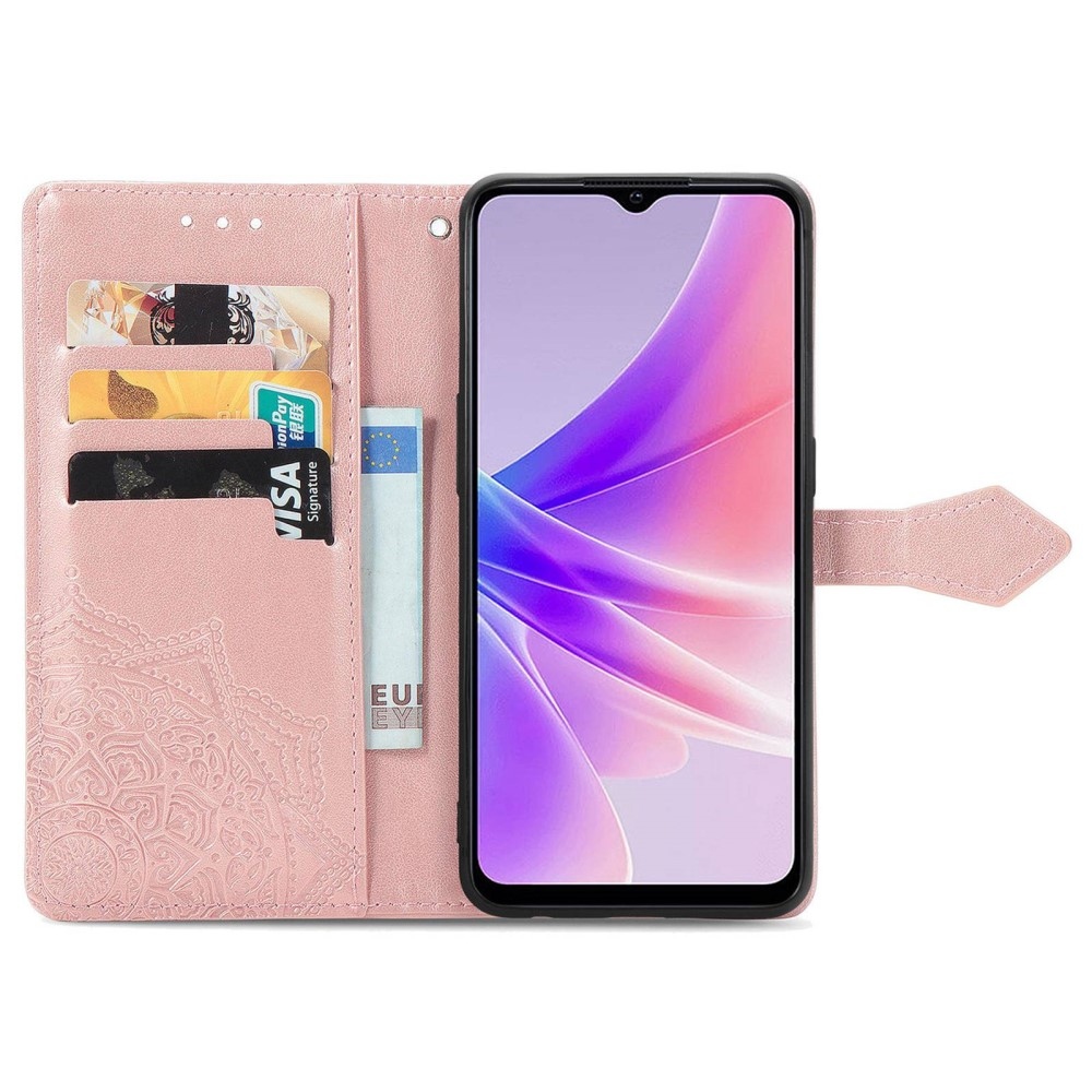 Mandala knížkové pouzdro na Realme Narzo 50 - růžovozlaté
