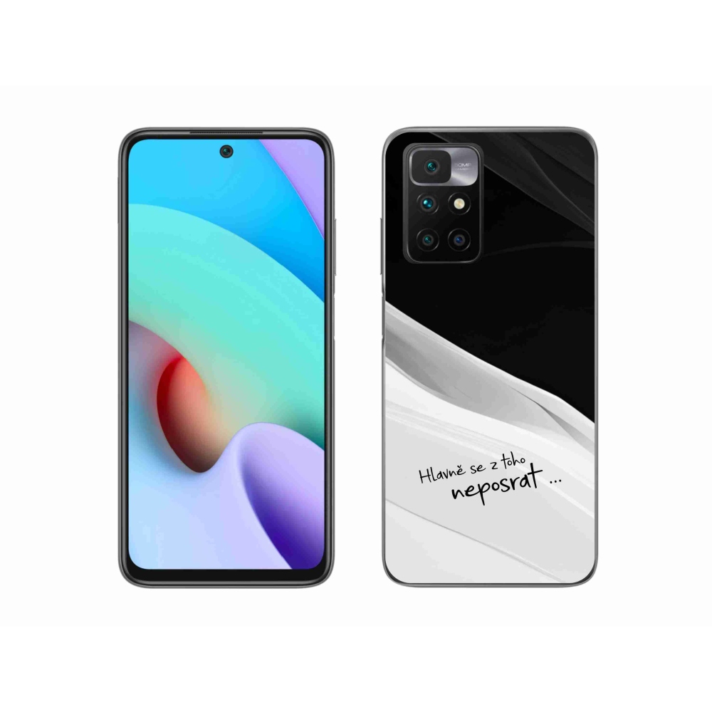 Gelový kryt mmCase na Xiaomi Redmi 10/Redmi 10 (2022) - vtipný text 13 bíločerné pozadí