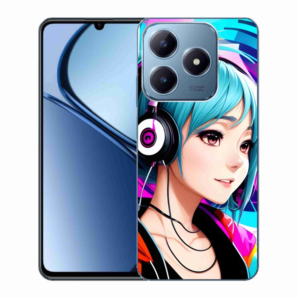 Gelový kryt mmCase na Realme C63 - dívka se sluchátky