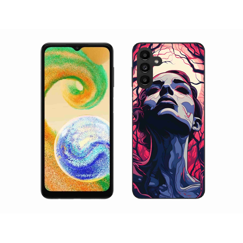 Gelový kryt mmCase na Samsung Galaxy A04s (164.7x76.7x9.1mm) - abstraktní obličej