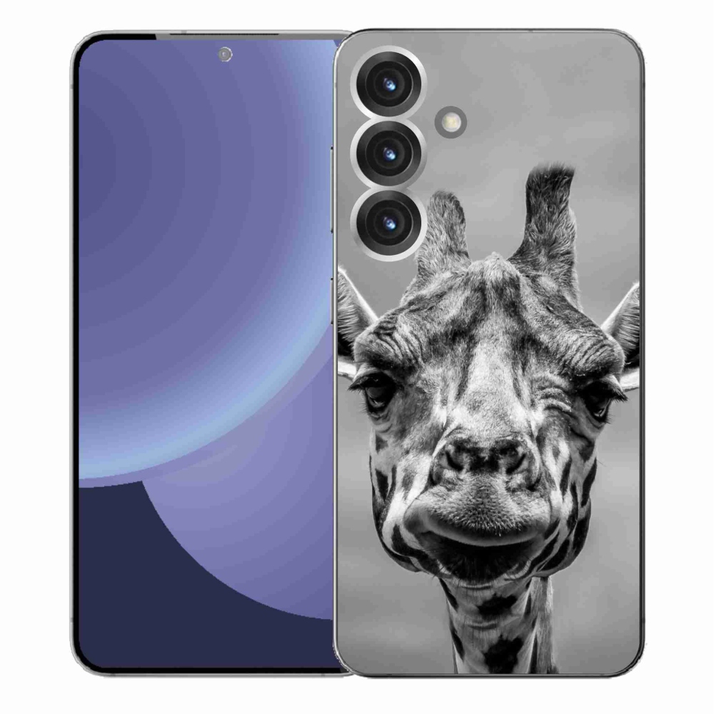 Gelový kryt mmCase na Samsung Galaxy S25+ - černobílá žirafa