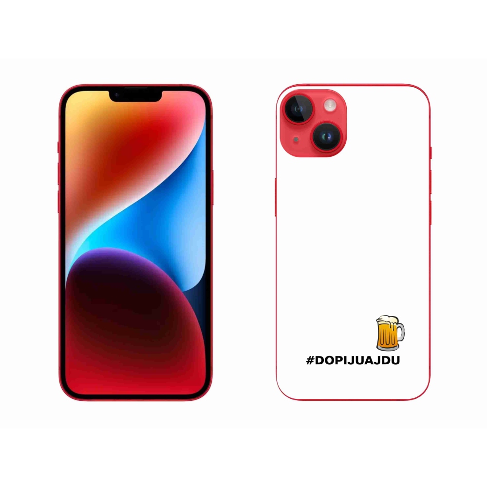 Gelový kryt mmCase na iPhone 14 Plus - pivní motiv 1 bílé pozadí