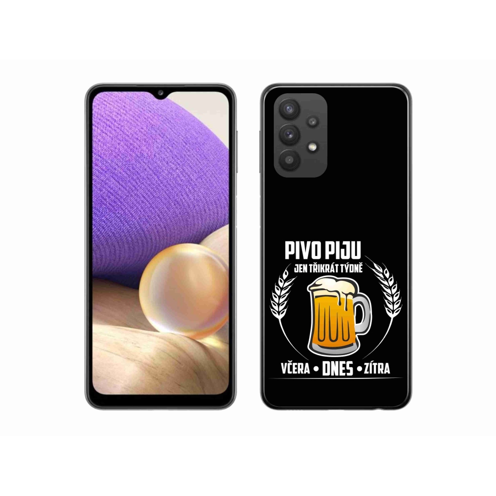 Gelový kryt mmCase na Samsung Galaxy A32 5G - pivní motiv černé pozadí