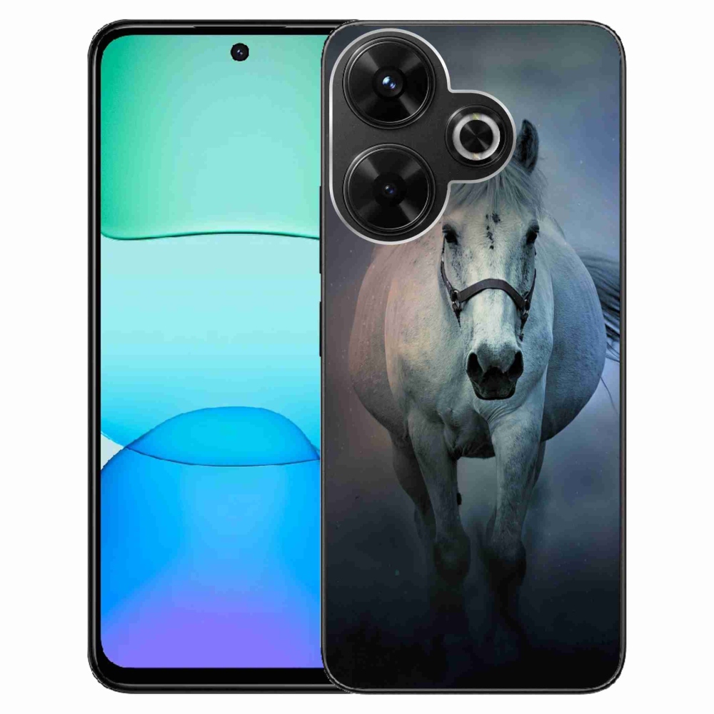 Gelový obal mmCase na Xiaomi Redmi 13 4G/Poco M6 4G - běžící bílý kůň