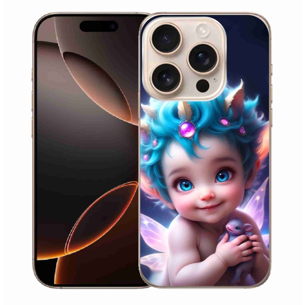 Gelový kryt mmCase na iPhone 16 Pro Max - dítě s motýlími křídly