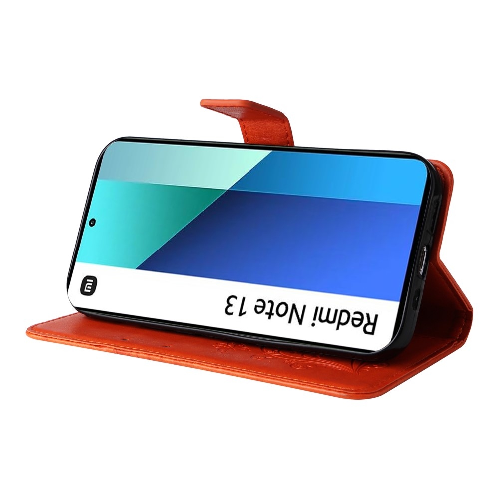 Big Butterfly knížkové pouzdro na Xiaomi Redmi Note 13 - oranžové