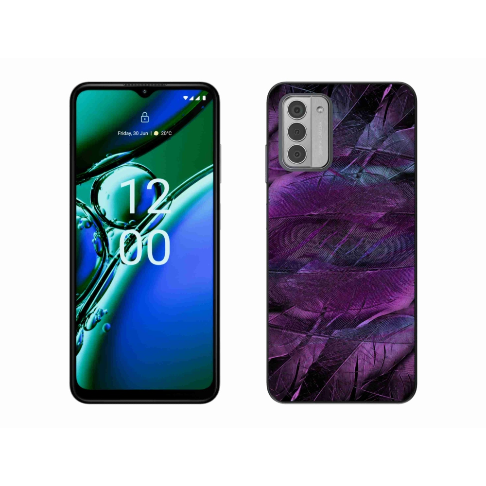 Gelový kryt mmCase na Nokia G42 - fialová pírka