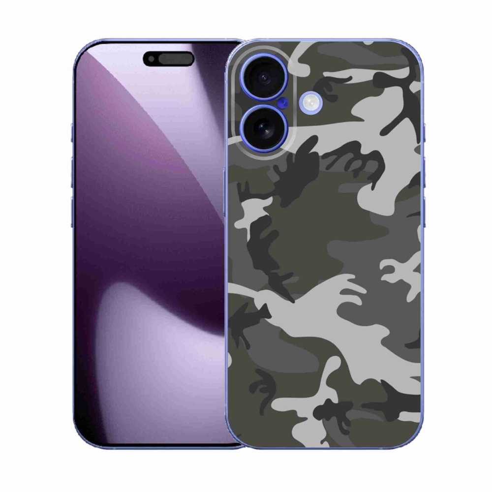 Gelový kryt mmCase na iPhone 17 - maskáčový vzor