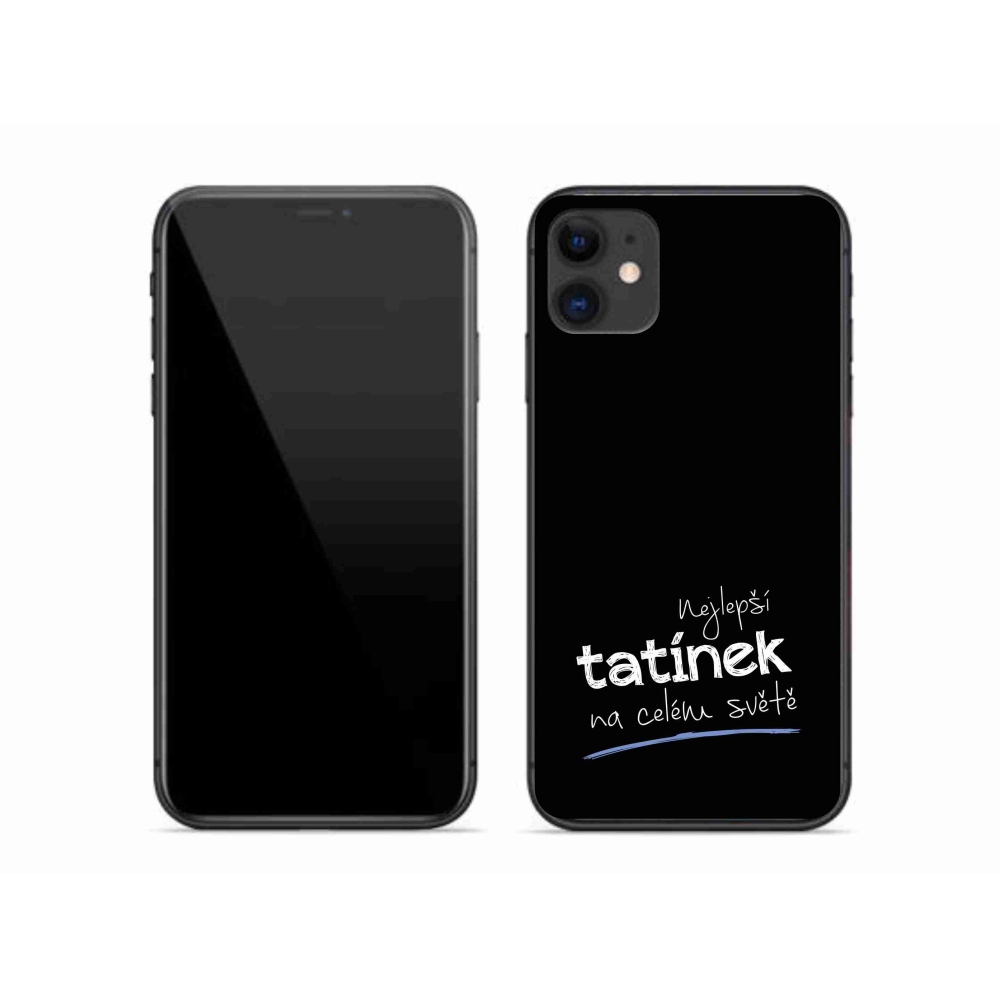 Gelový kryt mmCase na iPhone 11 - nejlepší tatínek 4 černé pozadí