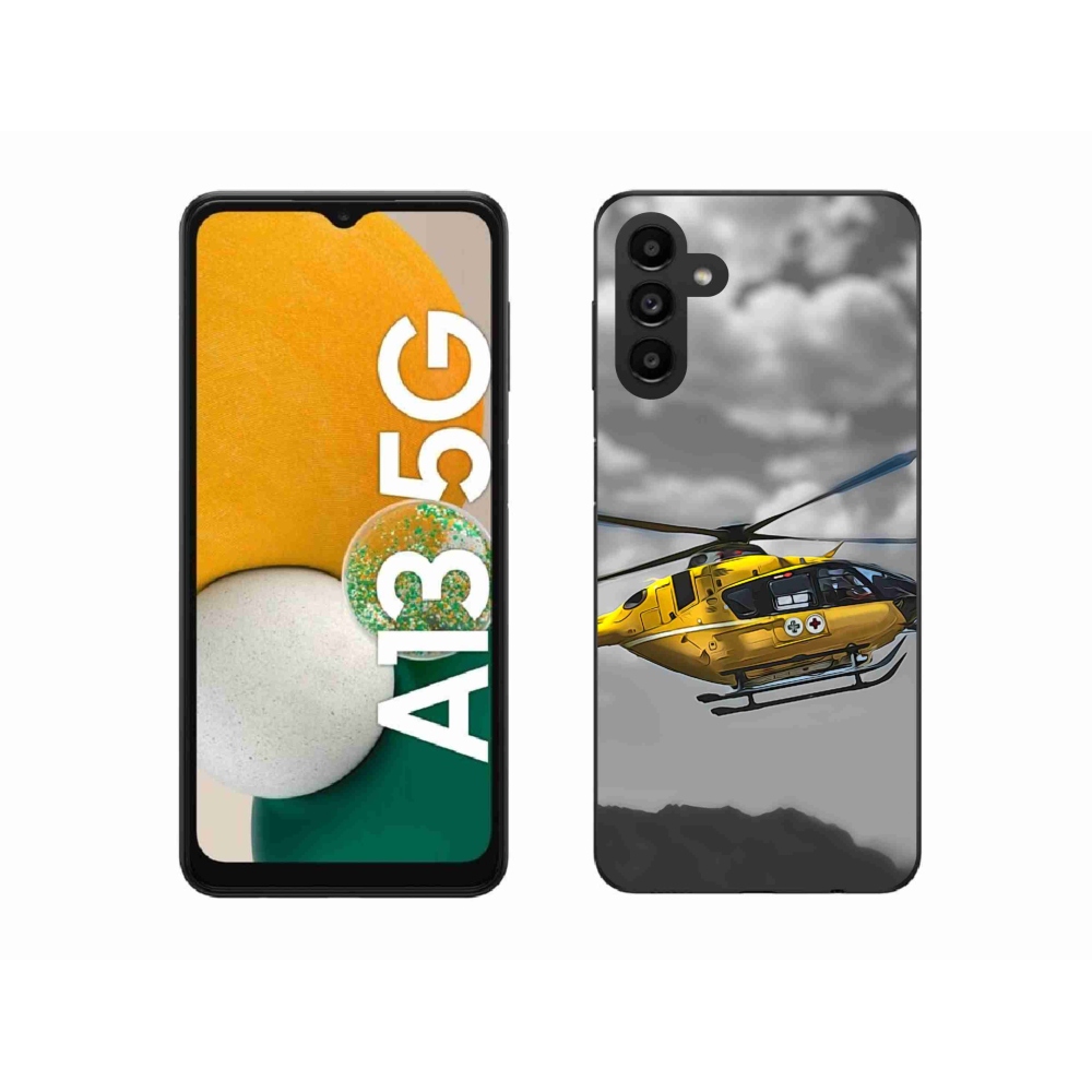Gelový kryt mmCase na Samsung Galaxy A13 5G - žlutá helikoptéra