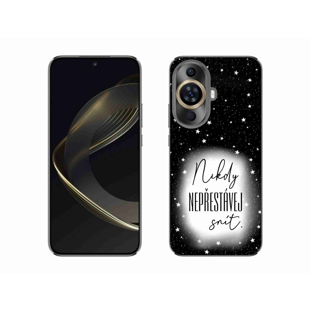 Gelový kryt mmCase na Huawei Nova 11 - citát 1 bíločerné pozadí