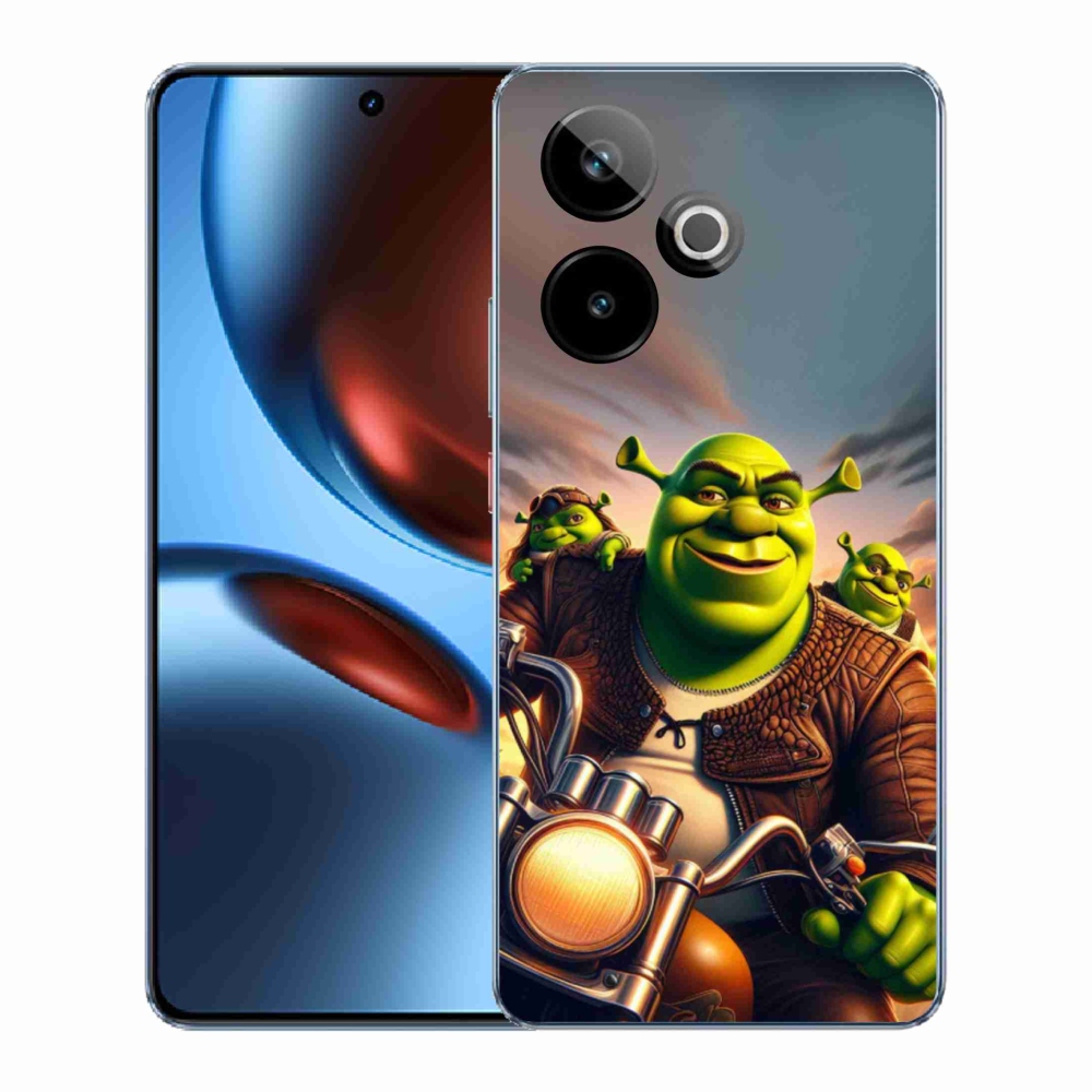 Gelový kryt mmCase na Realme GT 7 5G/GT 7T 5G - shrek na motorce