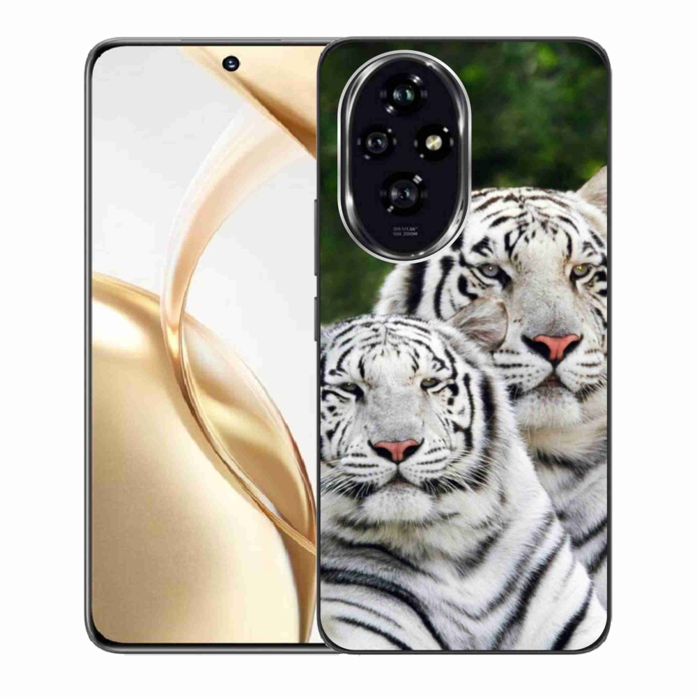 Gelový obal mmCase na Honor 200 5G - bílí tygři