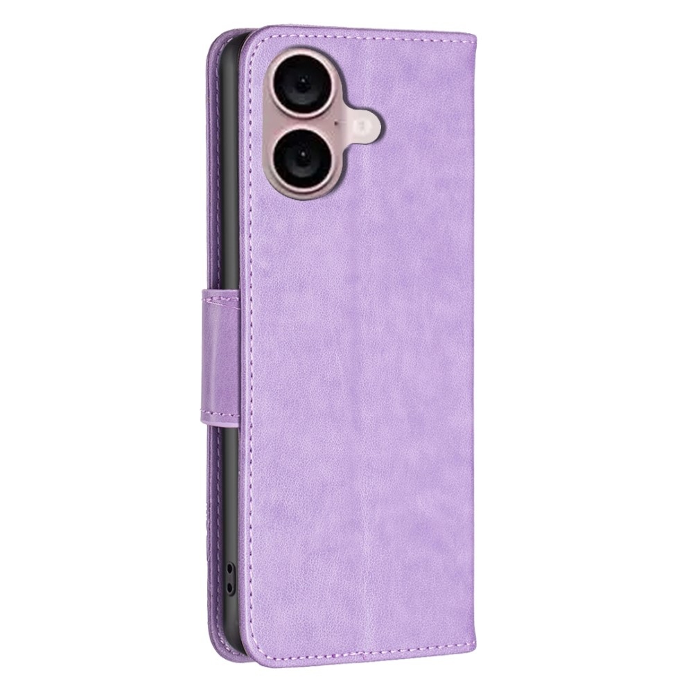Butterfly knížkové pouzdro na iPhone 16 - světlefialové