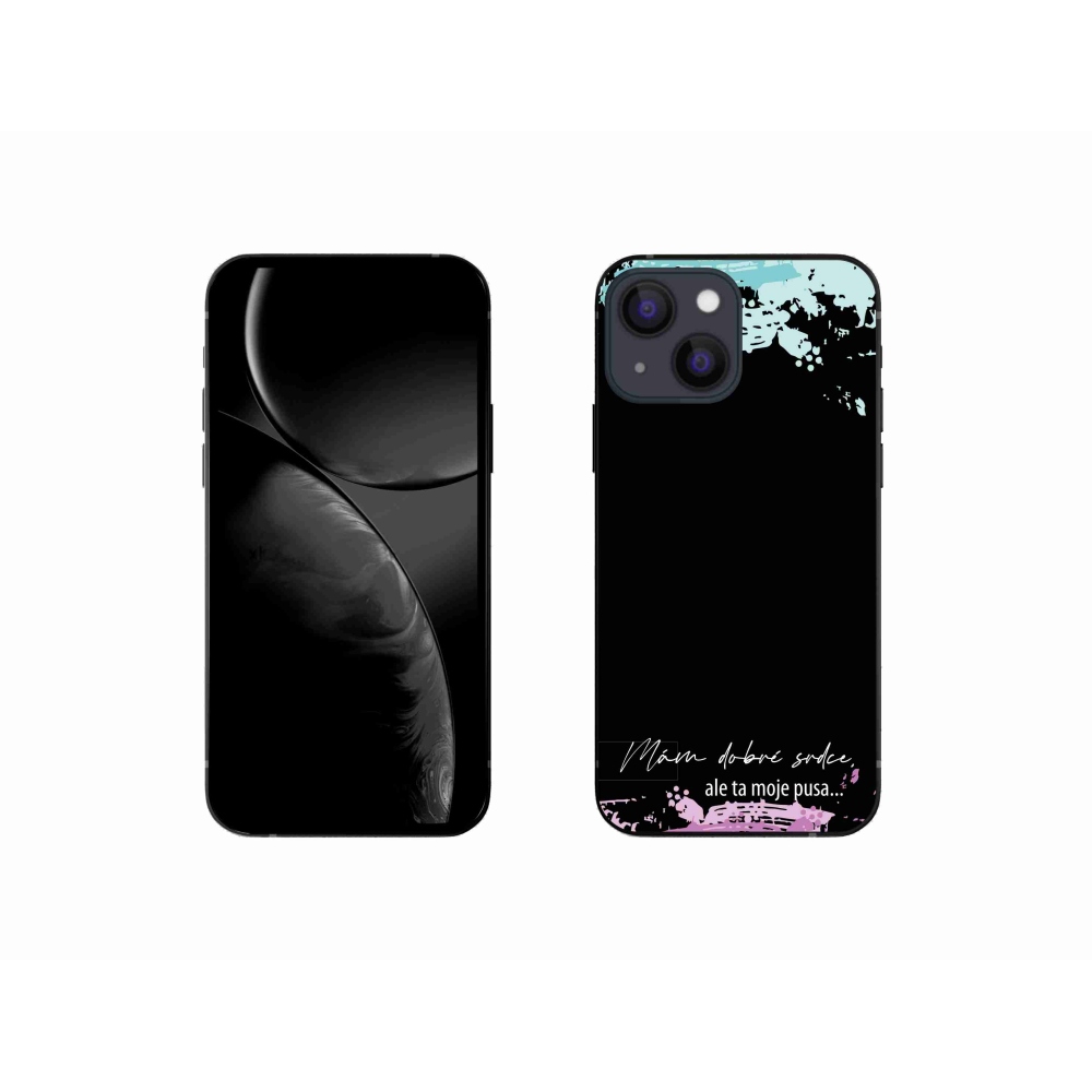 Gelový kryt mmCase na iPhone 13 mini 5.4 - vtipný text 3 černé pozadí