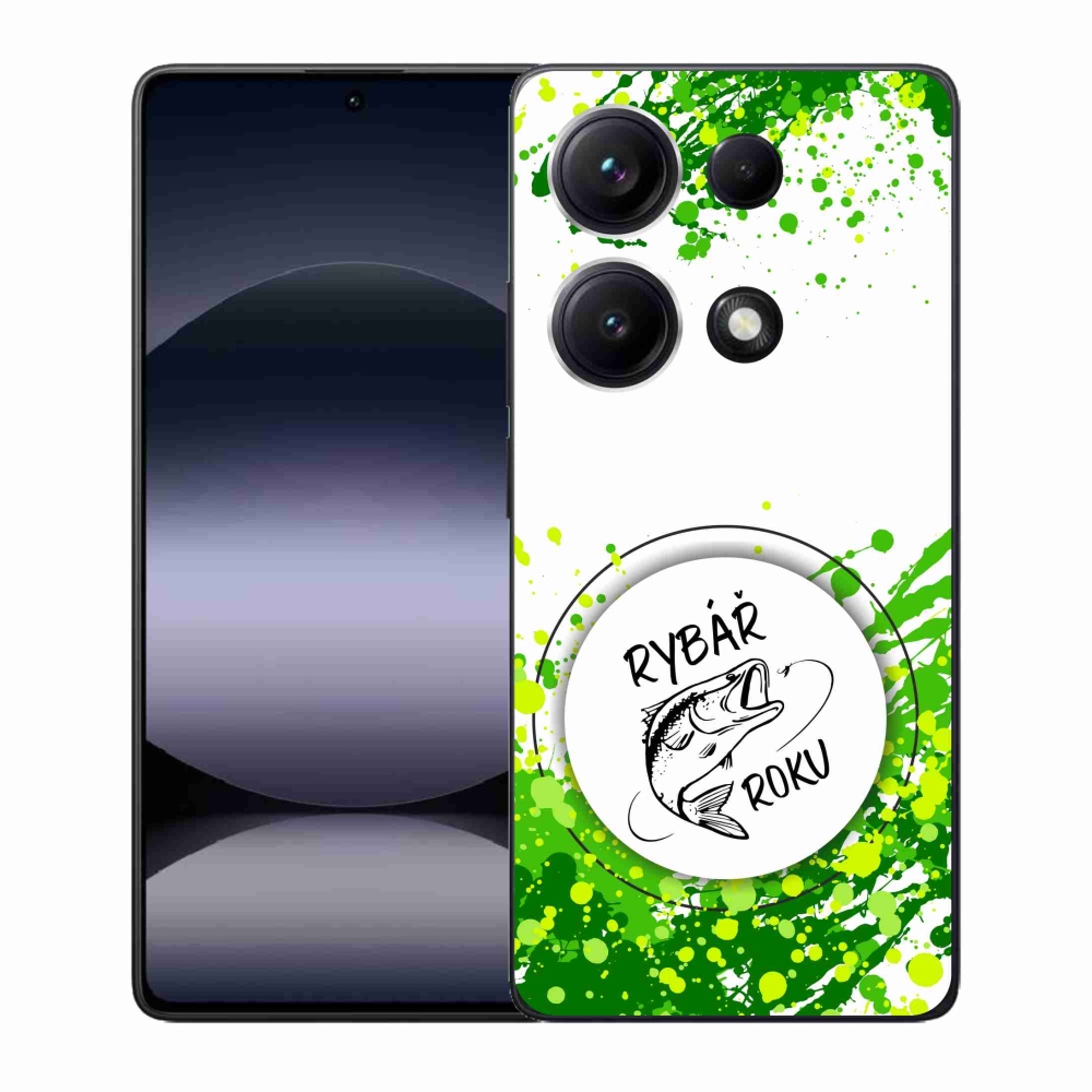 Gelový kryt mmCase na Xiaomi Redmi Note 14S - rybář roku bílé pozadí