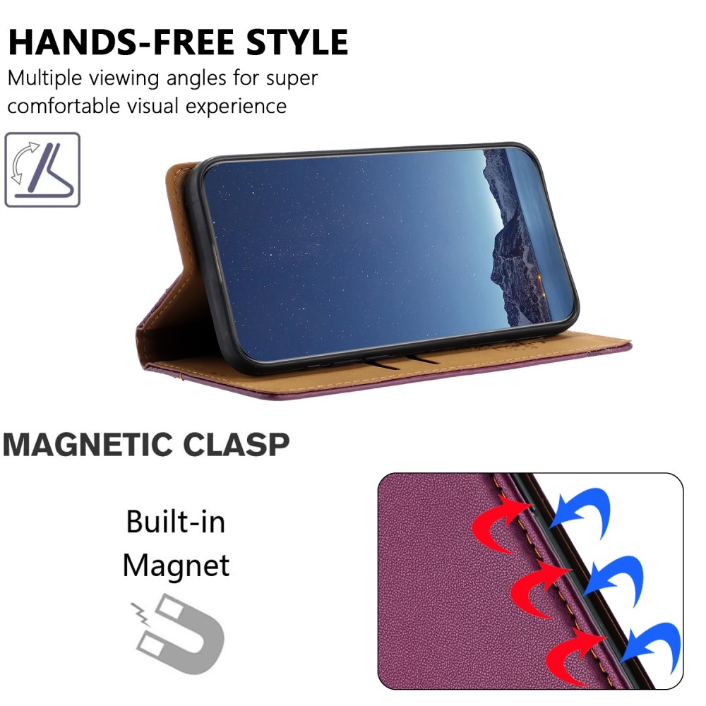 L-Shaped knížkové pouzdro na Honor 400 Lite - fialové