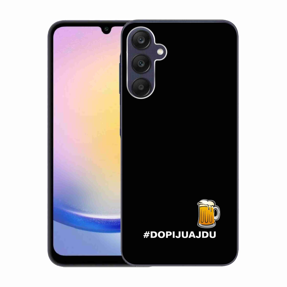 Gelový kryt mmCase na Samsung Galaxy A25 5G - pivní motiv 1 černé pozadí