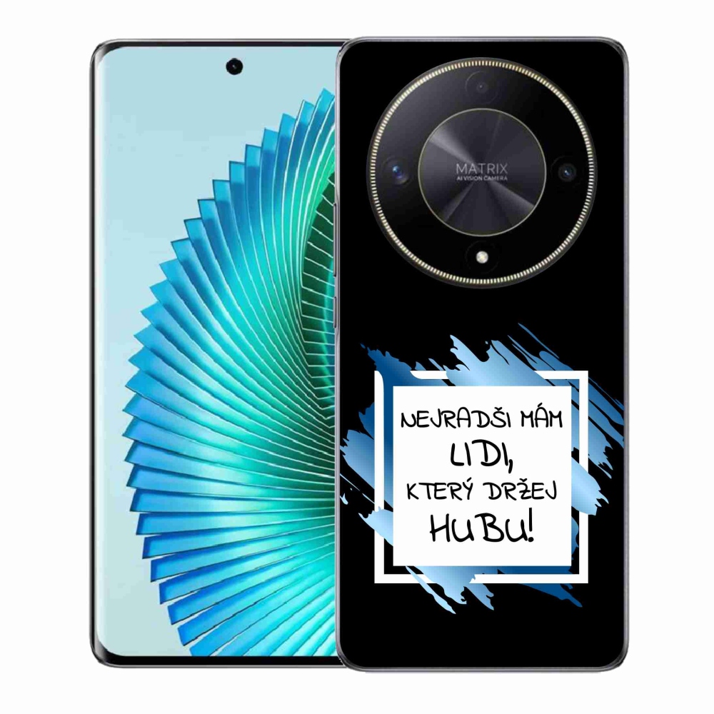 Gelový kryt mmCase na Honor Magic 6 Lite 5G - vtipný text 7 bíločerné pozadí