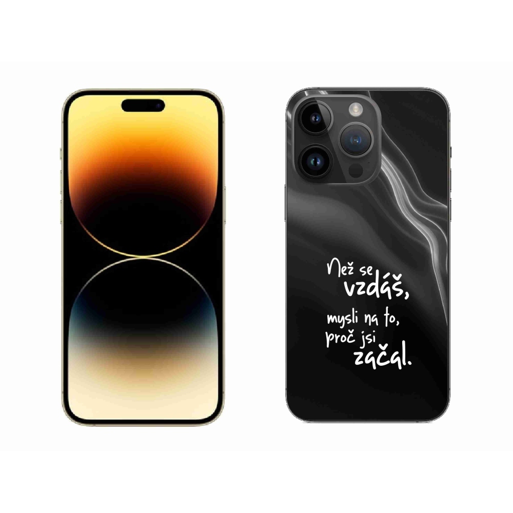 Gelový kryt mmCase na iPhone 14 Pro Max 6.7 - citát 2 černé pozadí