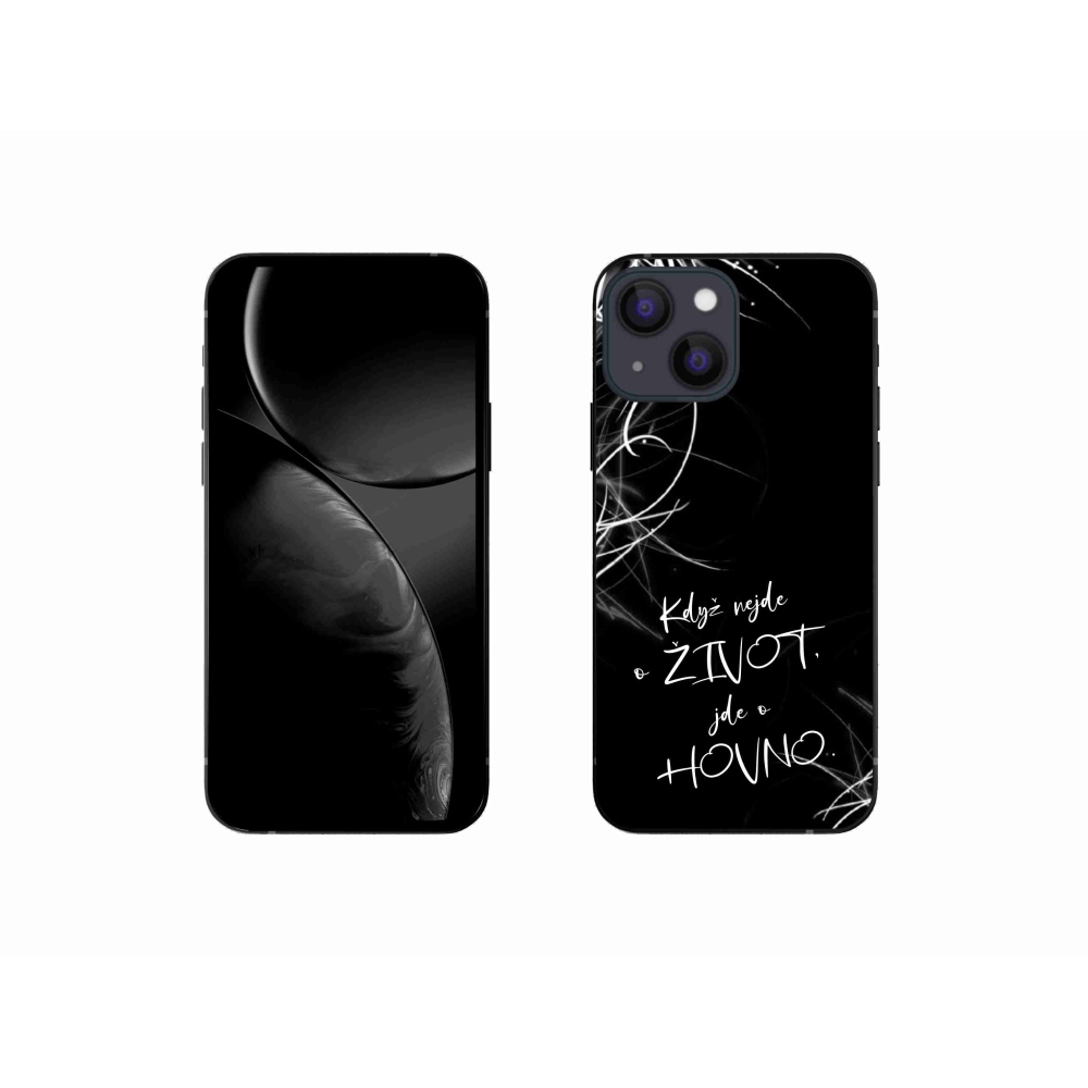 Gelový kryt mmCase na iPhone 13 mini 5.4 - vtipný text 16 černé pozadí