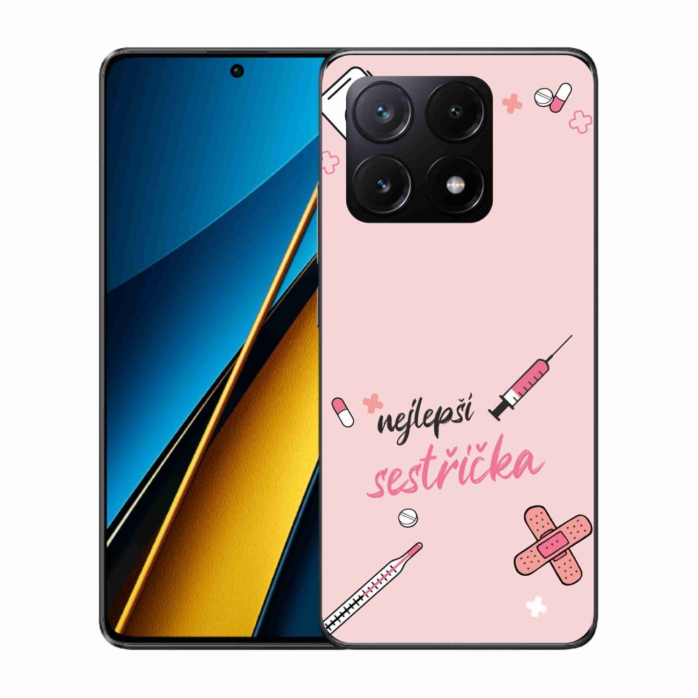 Gelový kryt mmCase na Xiaomi Poco X6 Pro 5G - nejlepší sestřička růžové pozadí