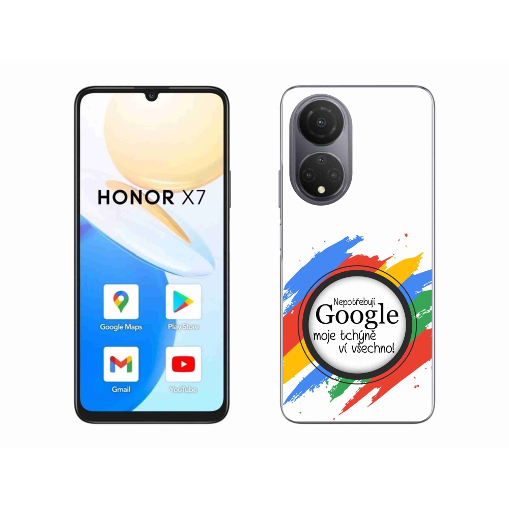 Gelový kryt mmCase na Honor X7 - tchýně ví všechno bílé pozadí
