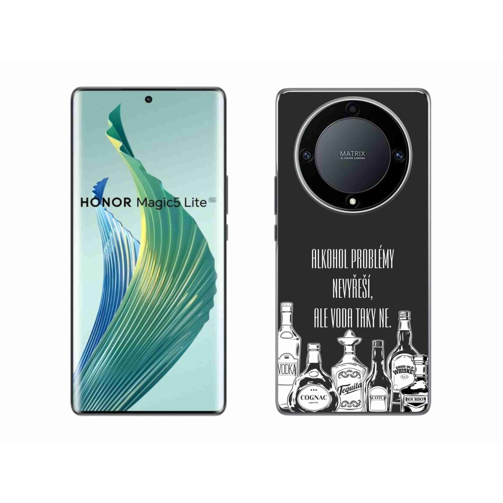 Gelový kryt mmCase na Honor Magic 5 Lite 5G - vtipný text černé pozadí